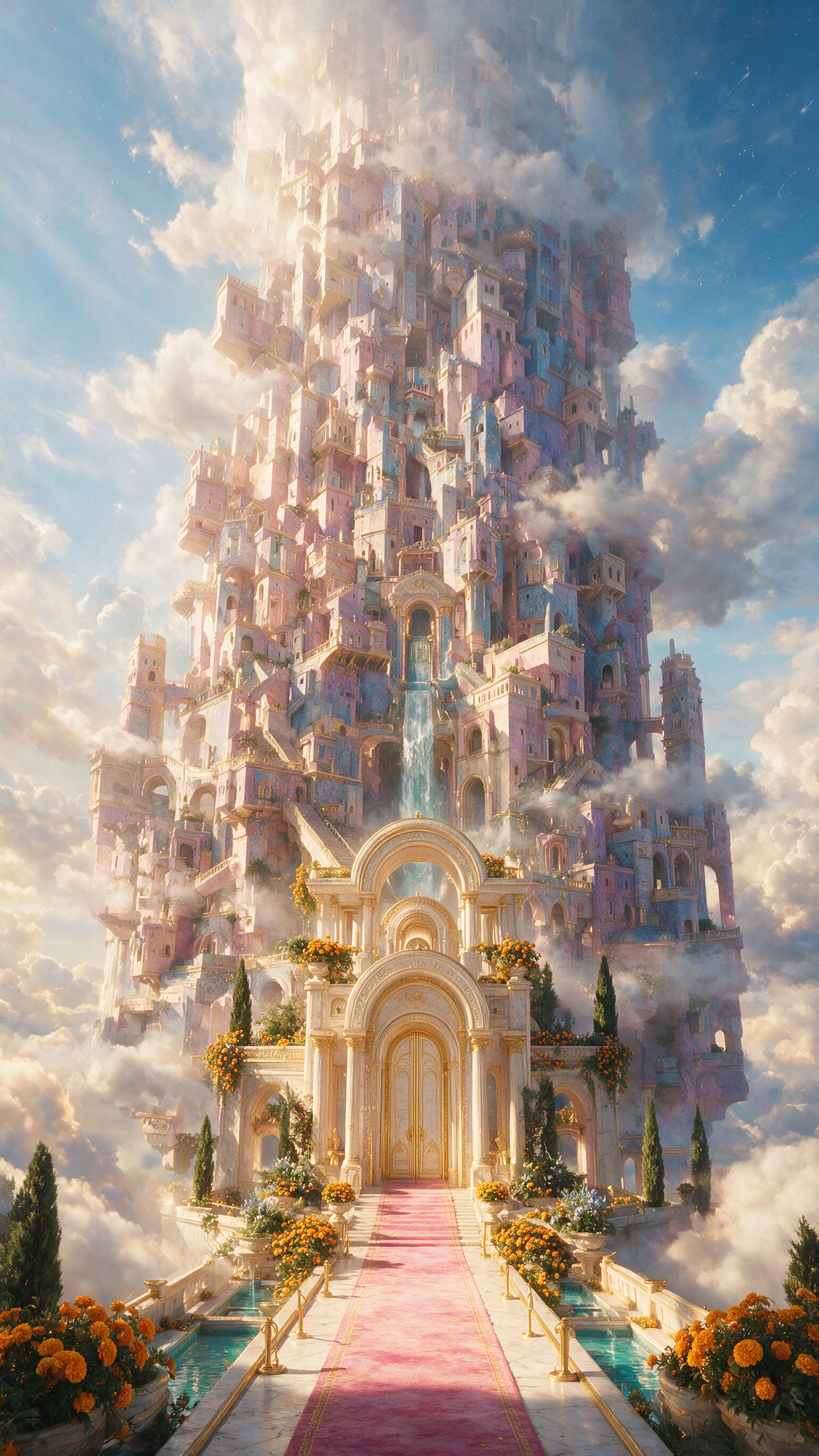 Karma Inc. headquarters rising above clouds